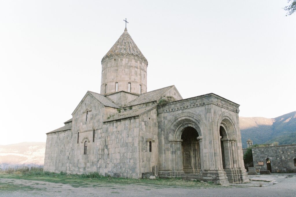 View of the ancient Tatev Monastery, a landmark of Armenian architecture.
